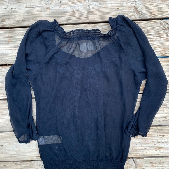 ⬇️ Abercrombie & Fitch Navy Blouse Small - Picture 4 of 4